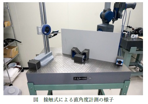 接触式による直角度計測