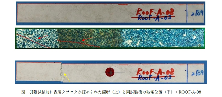 試験前後の表層クラック